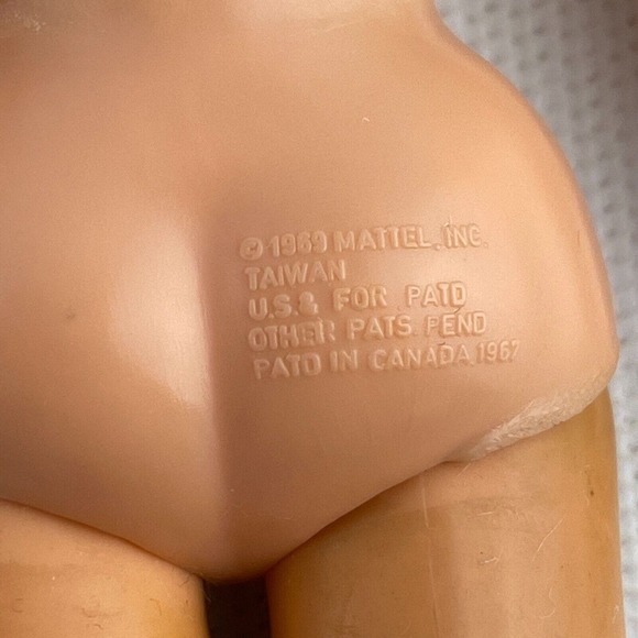 Vintage Dramatic Living Skipper Doll & Swimsuit Rooted Lashes Marked Mattel 1969 - Picture 7 of 12